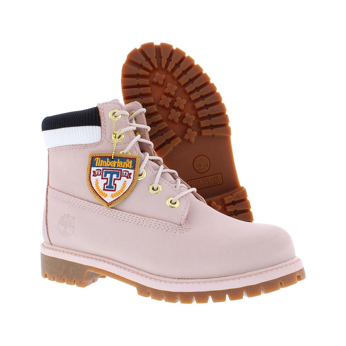 Timberland Premium 6 In Waterproof GS Boot Girls Shoes - Lt Pnk Nubuck/Black, Main: Pink