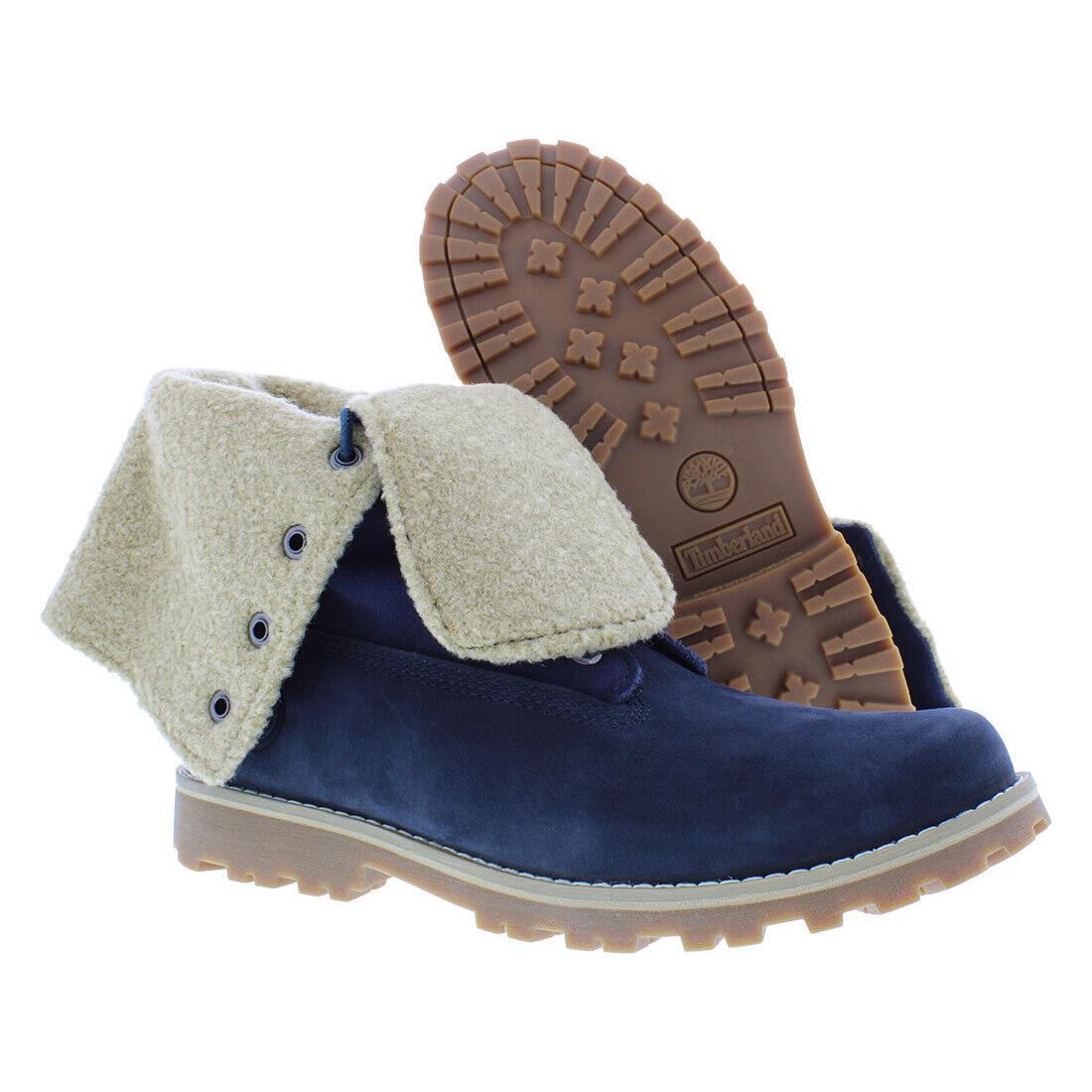 Timberland Roll Top GS Boot Boys Shoes - Medium Blue Nubuck, Main: Blue