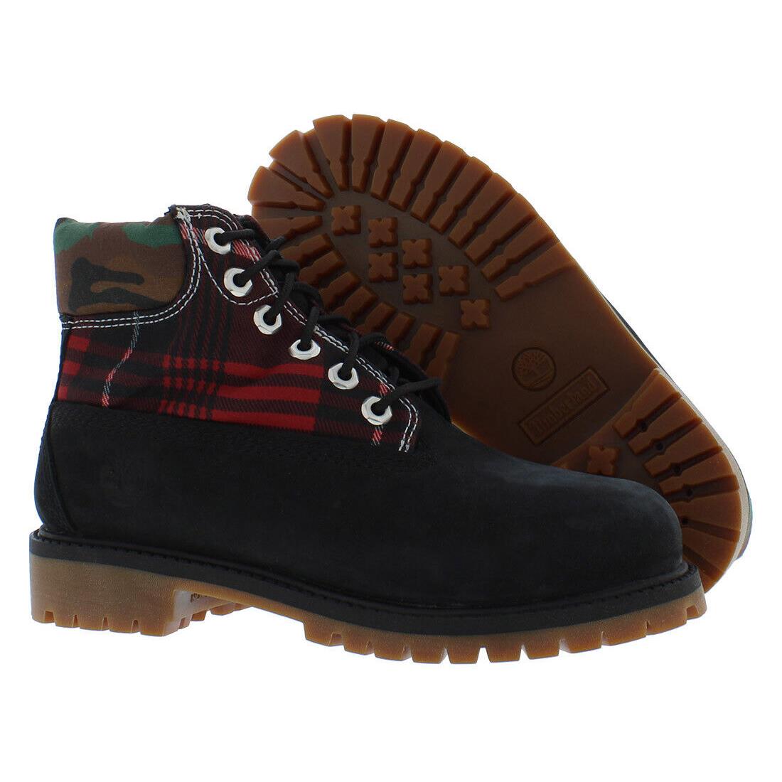 Timberland 6 Inch Heritage Waterproof PS Boys Shoes - Black/Black Nubuck, Main: Black