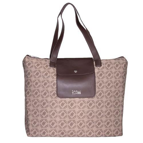 Cavalli Class Women`s Extra Large Tote Handbag Tan