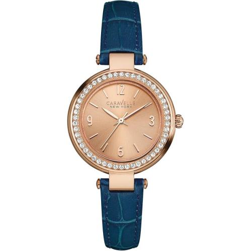 Caravelle by Bulova Women`s Rose Gold Blue Strap 44L178