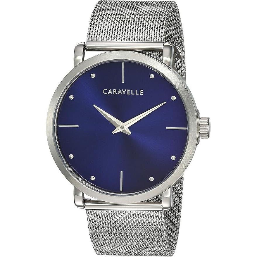 Caravelle by Bulova Men`s Blue Dial Quartz Mesh Bracelet Watch 43A149