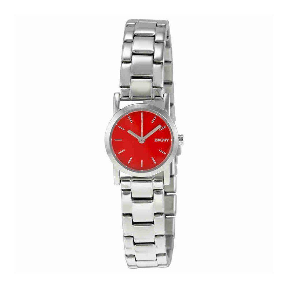 Dkny Red Dial Stainless Steel Ladies Watch NY2188