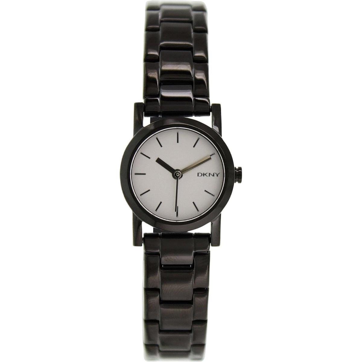 Dkny White Dial Black Pvd Ladies Watch NY2189