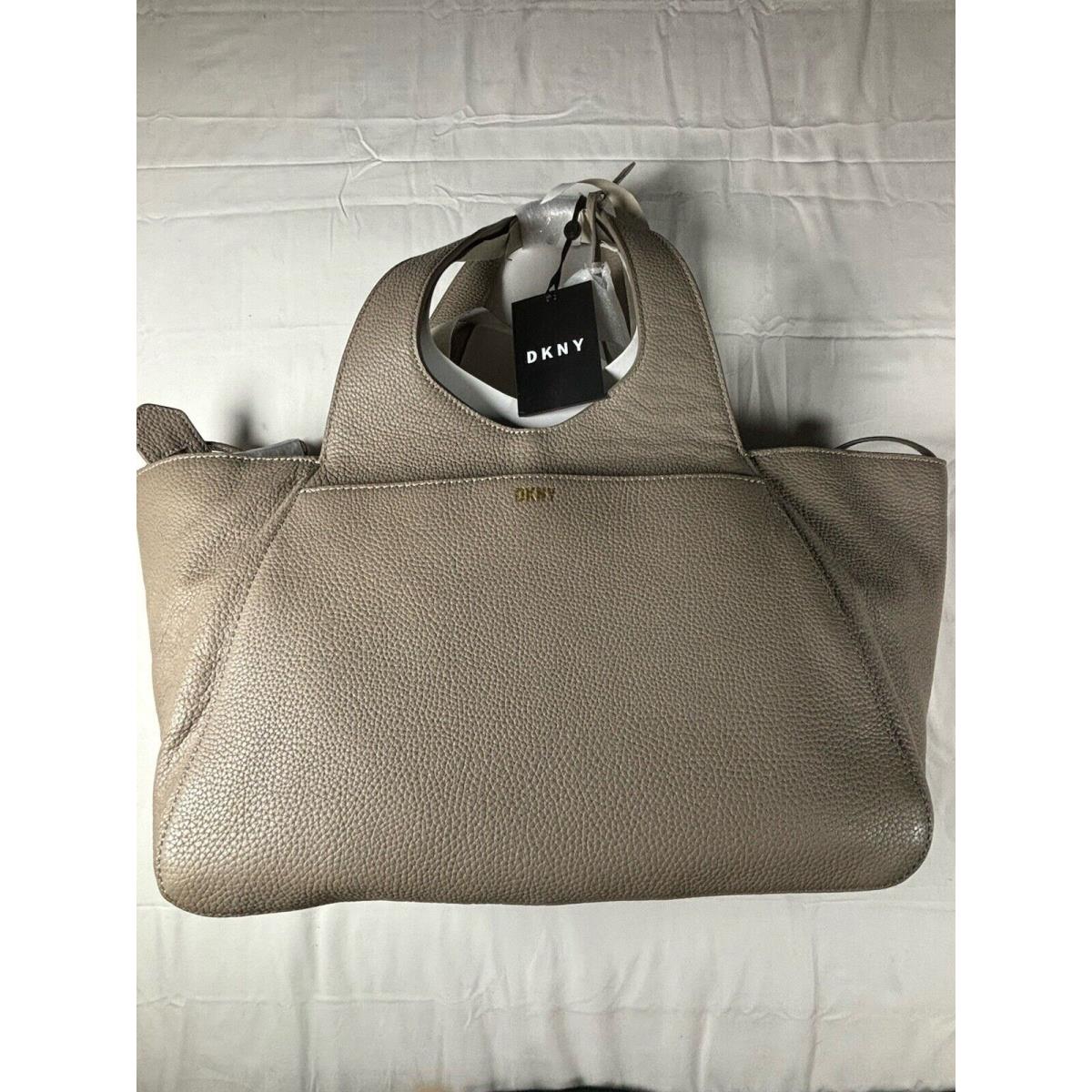 Dkny Gray Leather Tote Bag