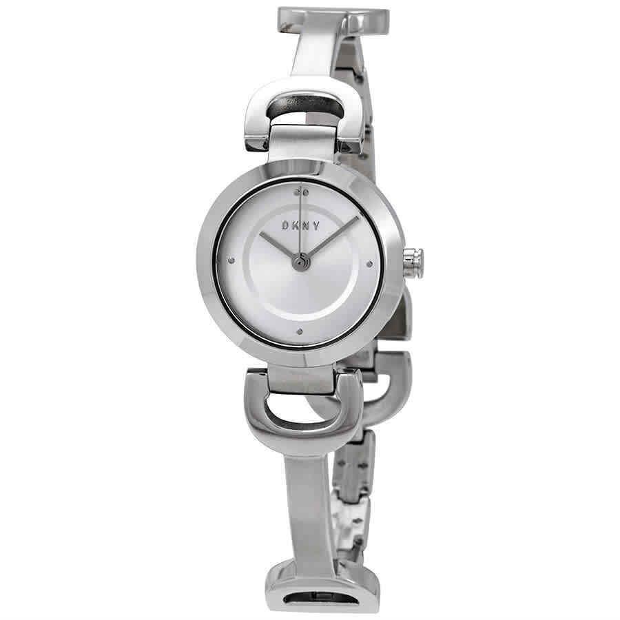 Dkny City Silver Dial Stainless Steel Bangle Ladies Watch NY2748