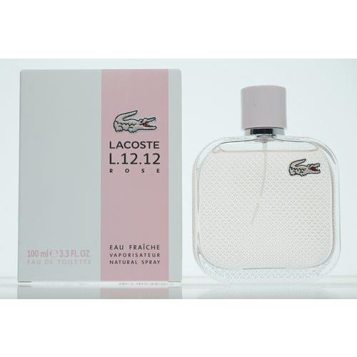 Lacoste Eau de L.12.12 Rose Eau Fraiche For Women Eau de Toilette Spray 3.3 oz