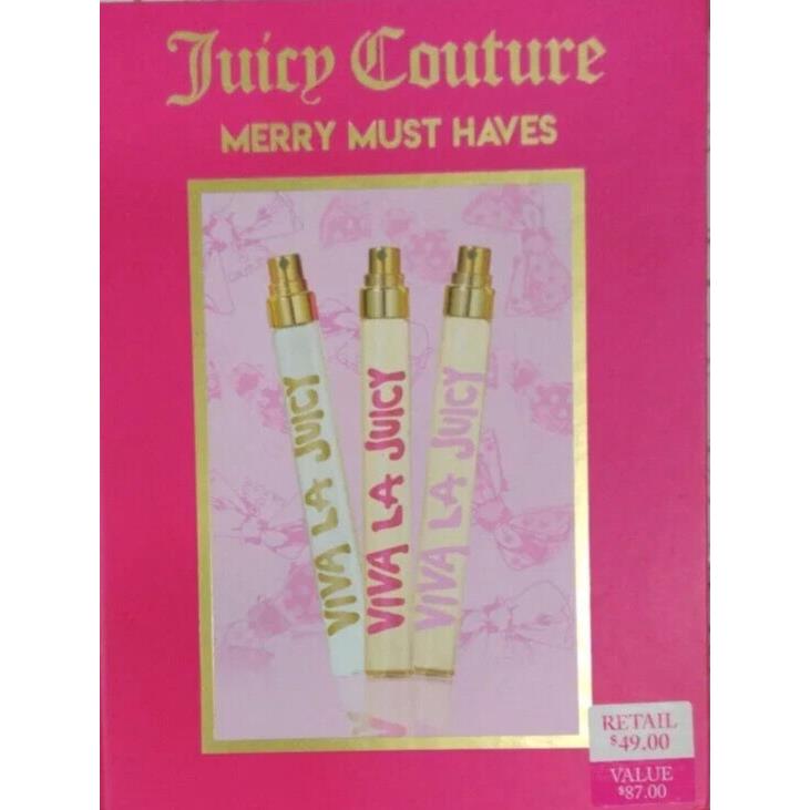 Viva La Juicy 3 Piece Fragrance Gift Set Travel Coffret Set 0.33 Fl. oz