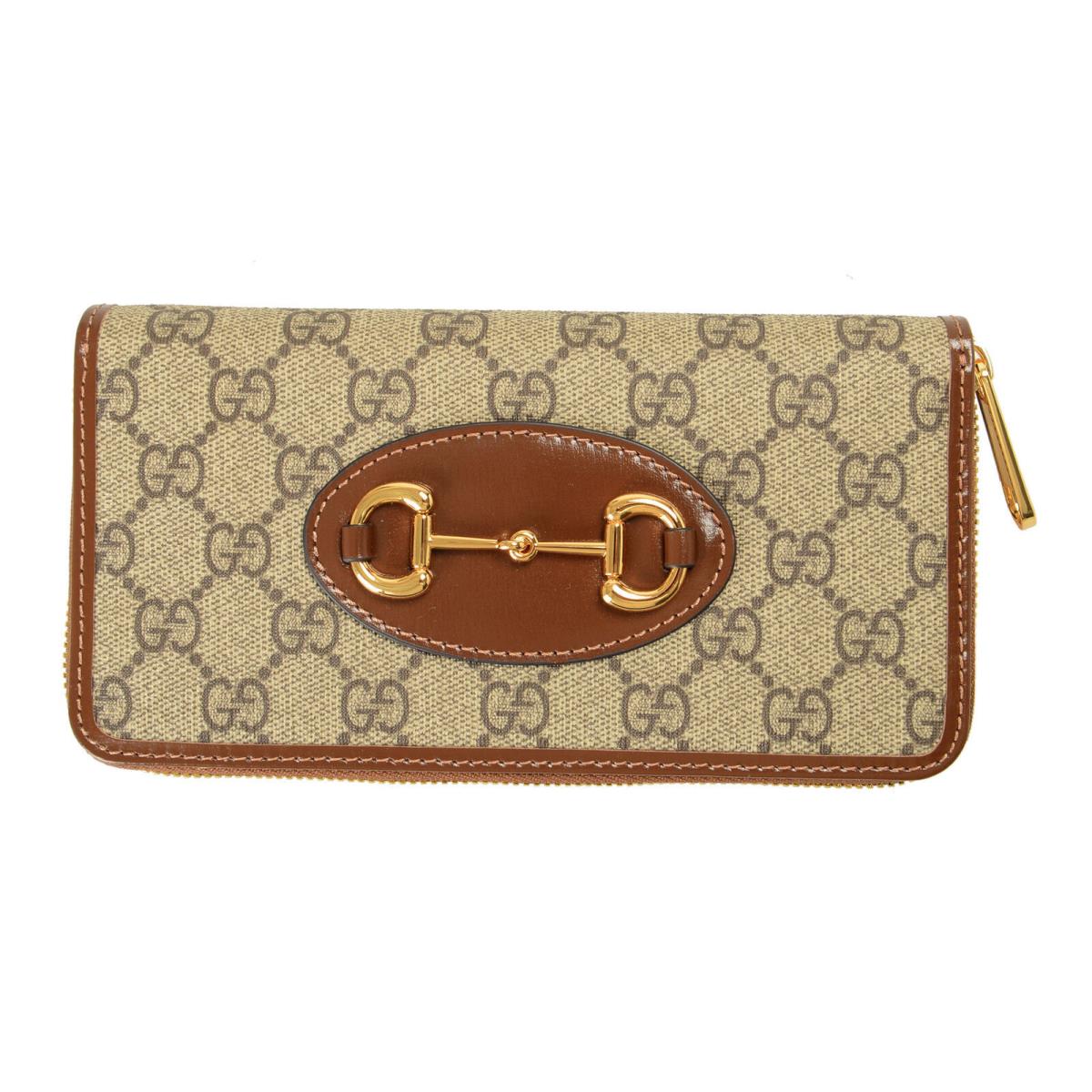 Gucci Women`s Leather Horsebit 1955 Zip Around Wallet