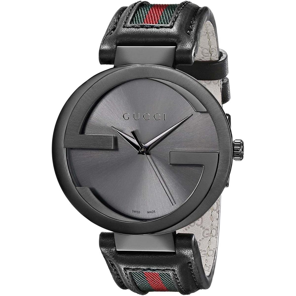 Gucci YA133206 Interlocking 42MM Men`s Multicolored Leather Watch