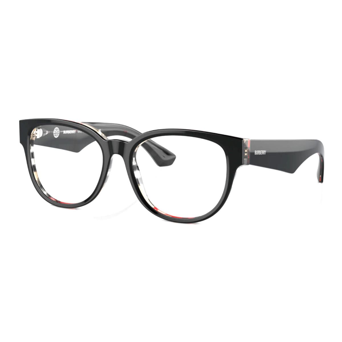 Burberry Eyeglasses B 2410 4121 53-17 140 Black on Checked Crystal Frames