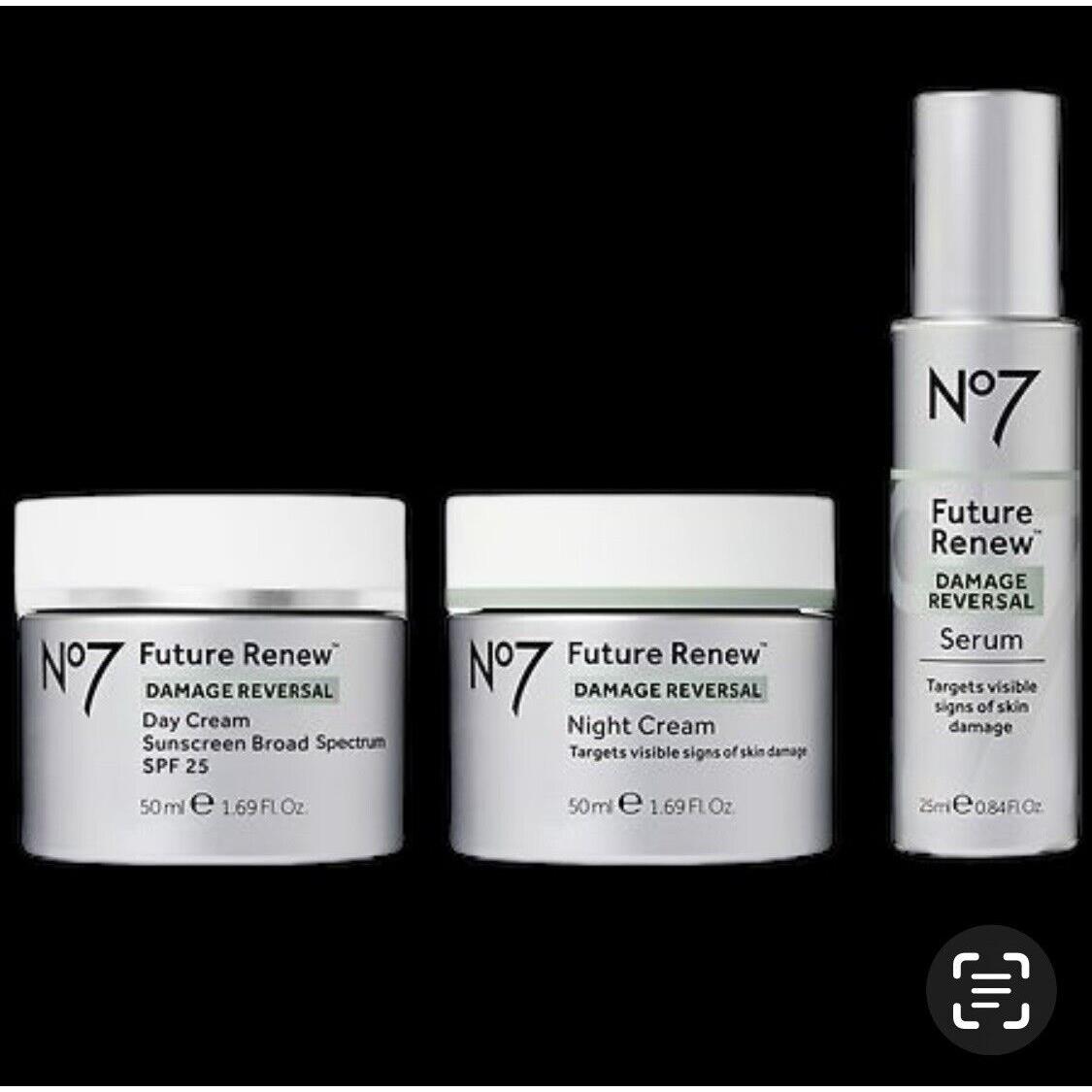 No7 Future Renew Damage Reversal Skincare System Kit Serum Night Day Cream