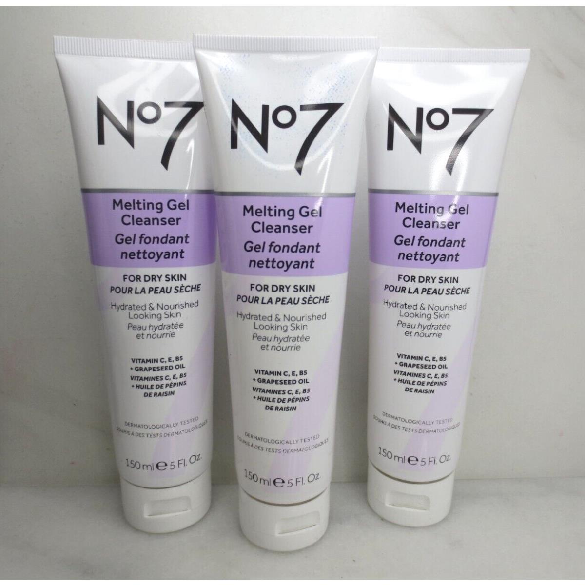 No7 Melting Gel Cleanser For Dry Skin 5 OZ Nwob Lot OF 3