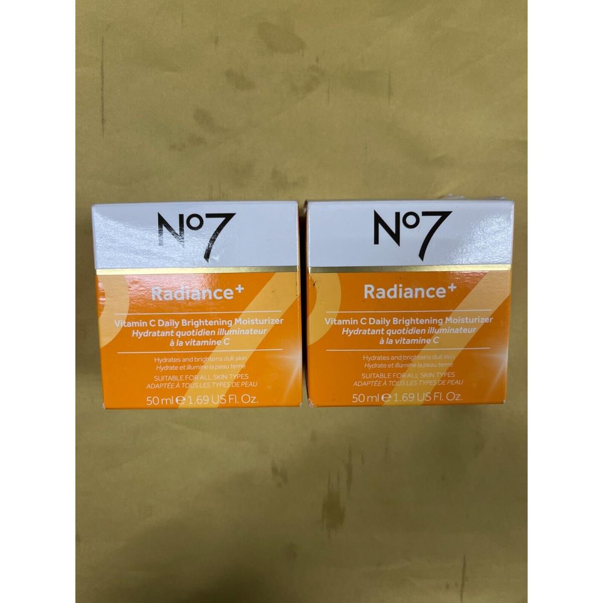 2 No7 Radiance+ Vitamin C Daily Brightening Moisturizer - 1.69oz Each Box