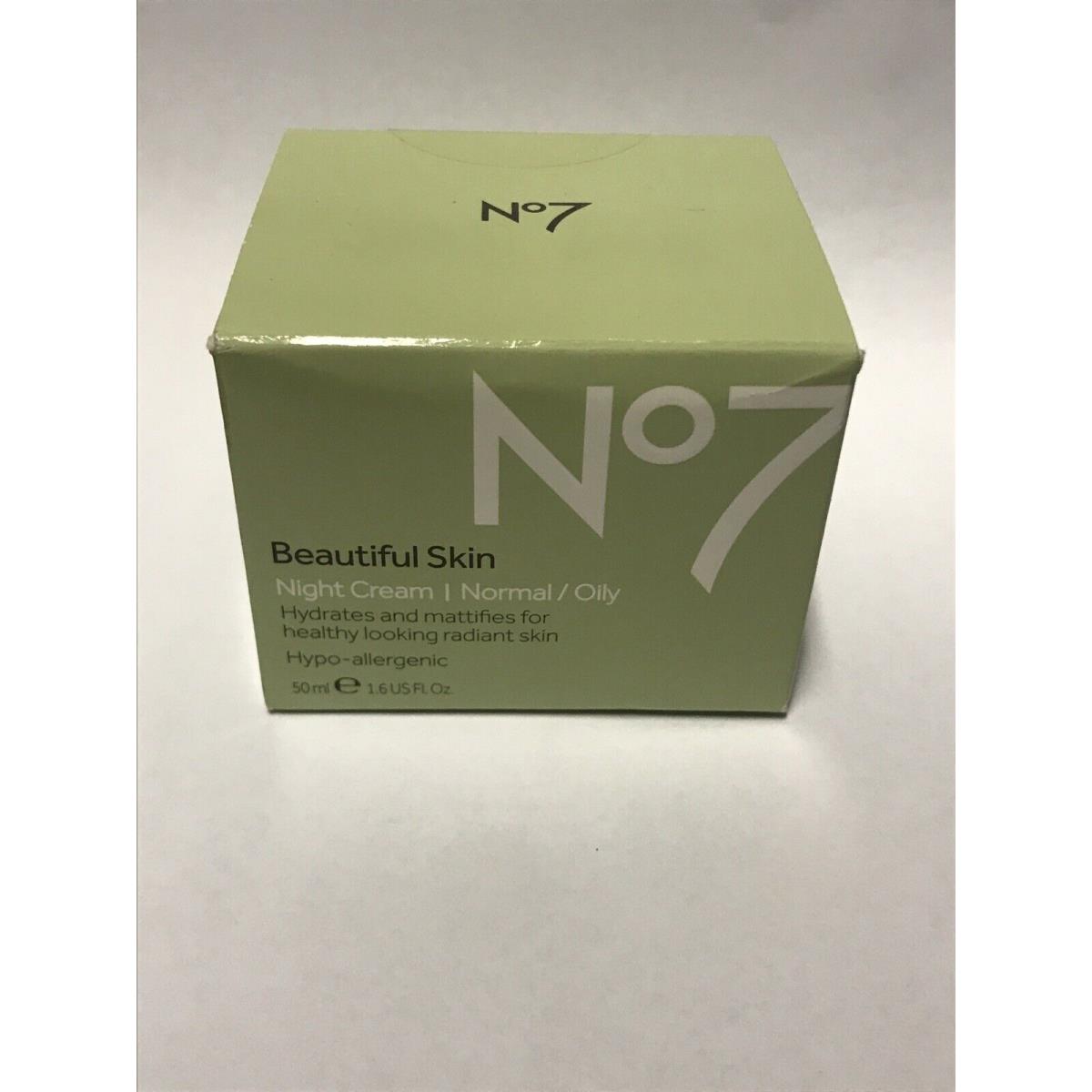 No 7 Beautiful Skin Night Cream Normal / Oily Hydrates and Mattifies