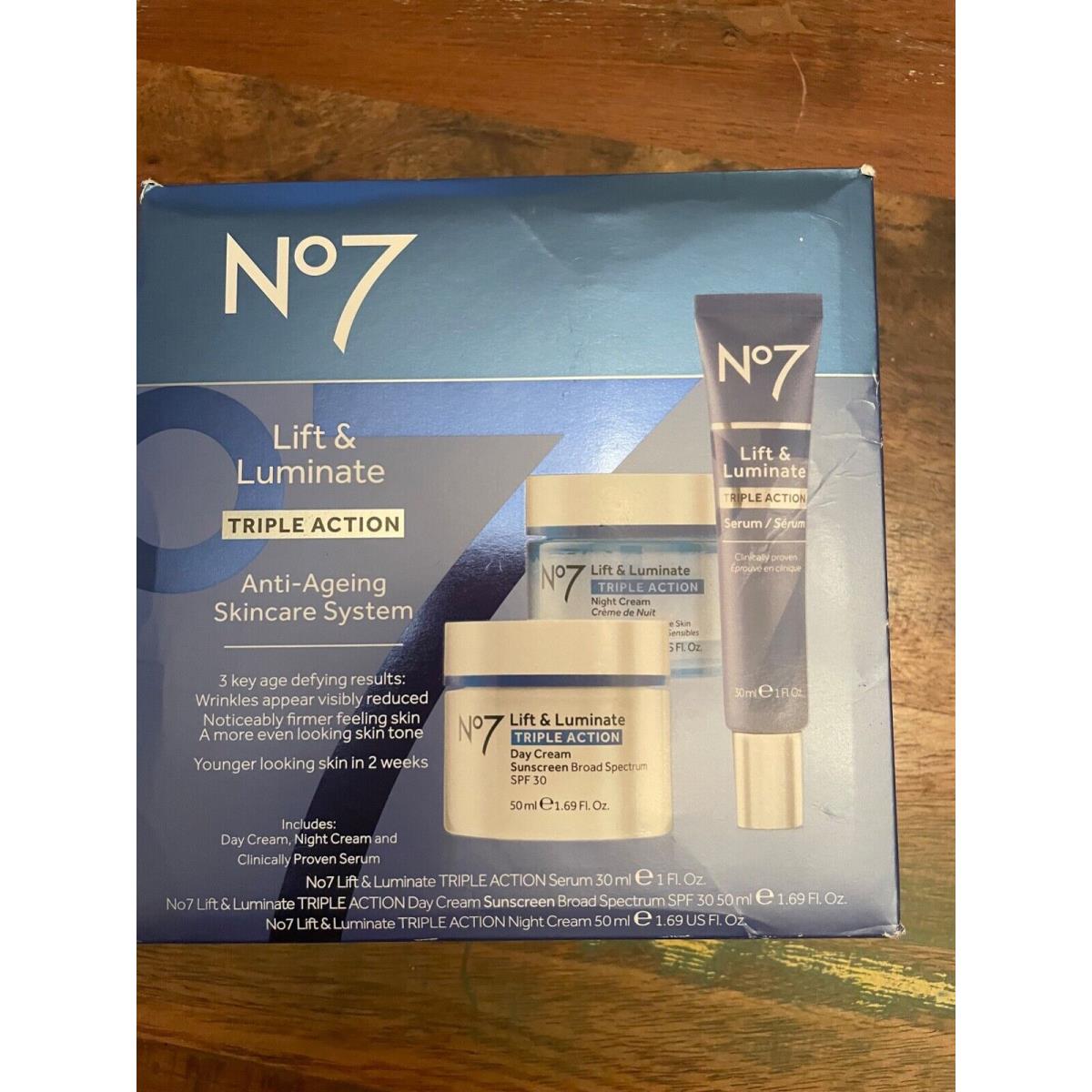 No7 Lift Luminate Triple Action Anti-ageing Skincare System Exp 8/24