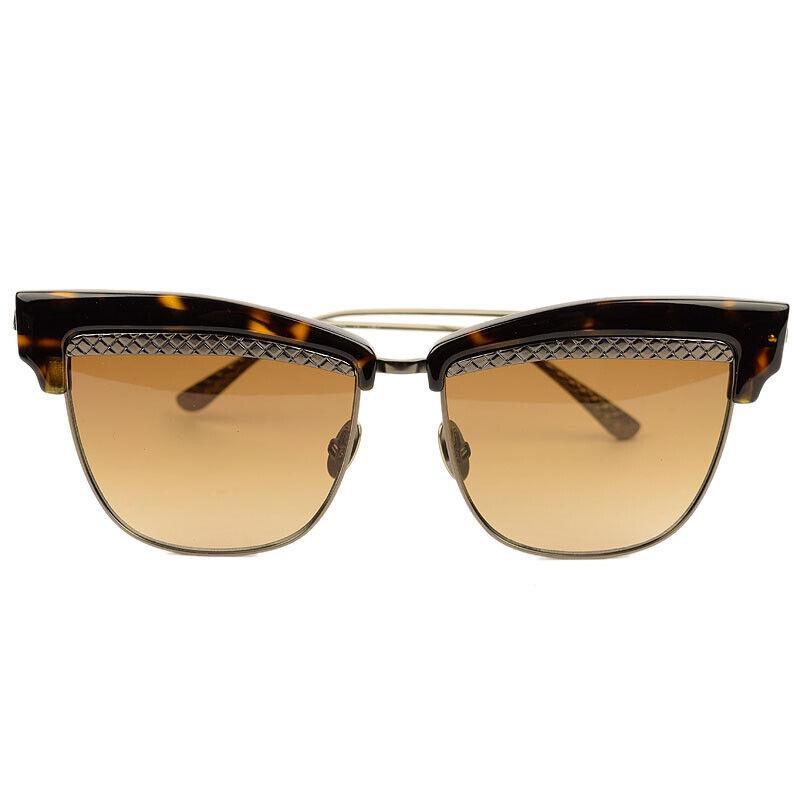 Bottega Veneta Rutenium Brown Avana Tortoise Metal Sunglasses 54-15-140