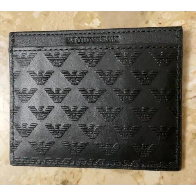 Emporio Armani Leather Card Holder Wallet Black