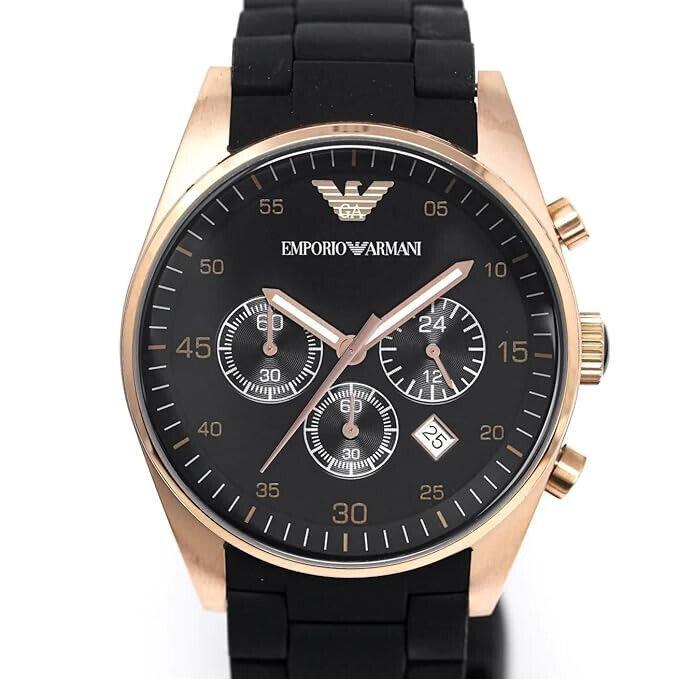 Emporio Armani Mens Watch Black/rose Gold AR5906