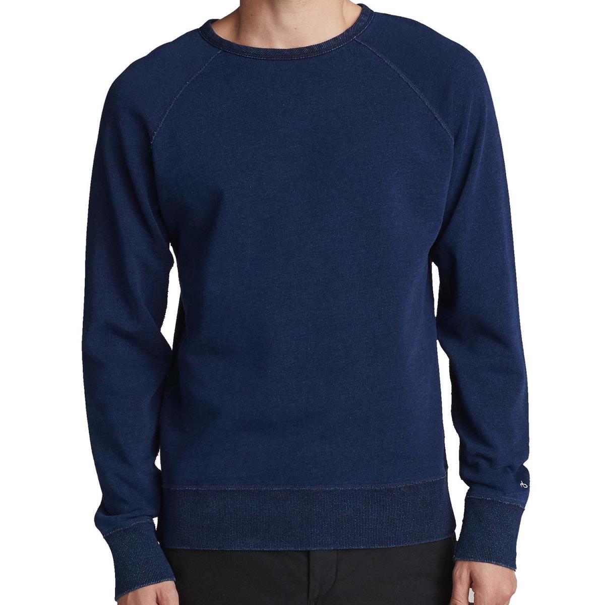 Rag Bone Mens True Crew Cotton Neck Sweatshirt Xlarge Indigo