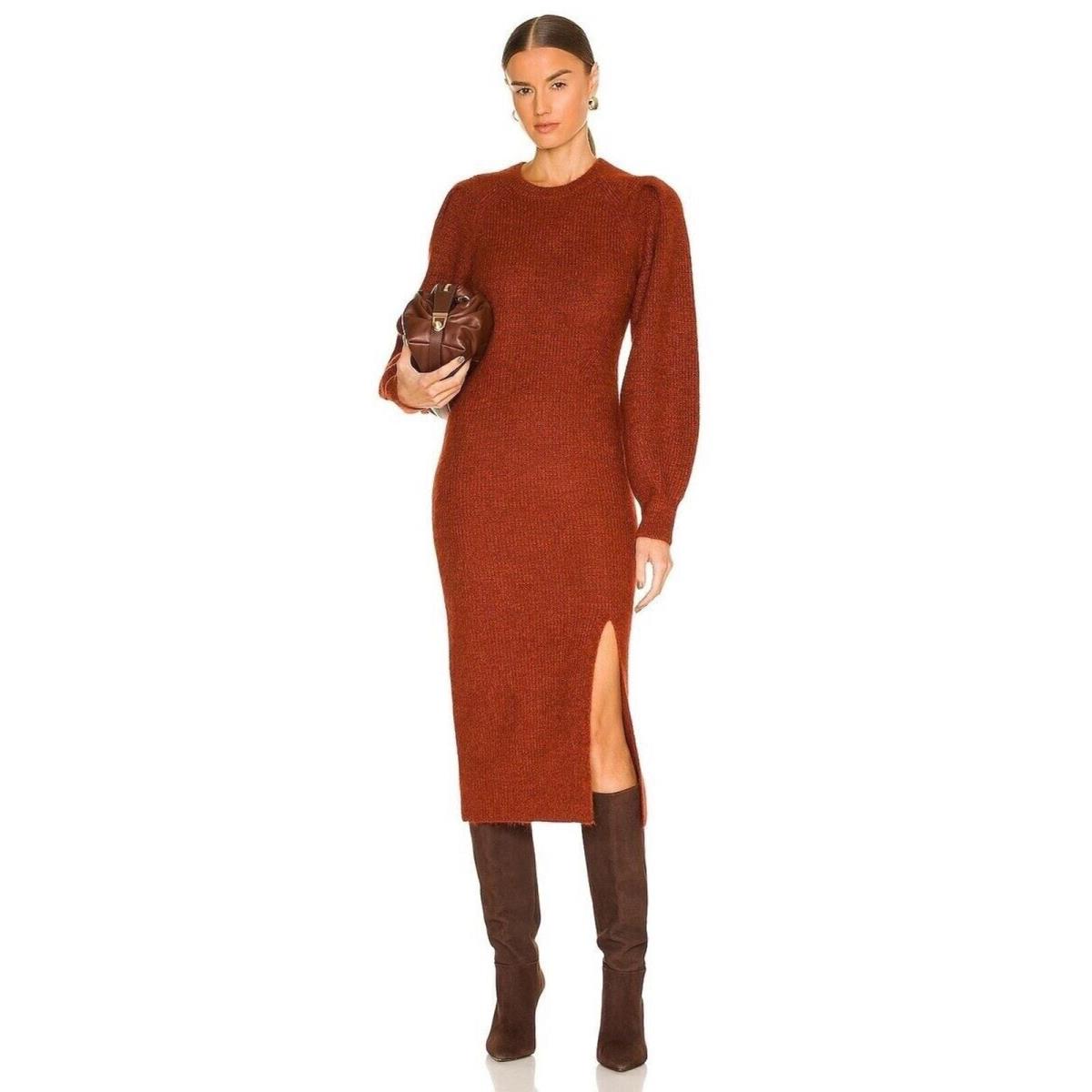 Rag Bone Liana Rust Merino Wool Alpaca Blend Sweater Dress Xxs