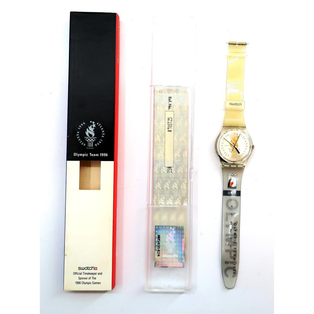 Swatch Watch Belgium GZ150L Olympic Team 1996 Nos Special Edition Bel