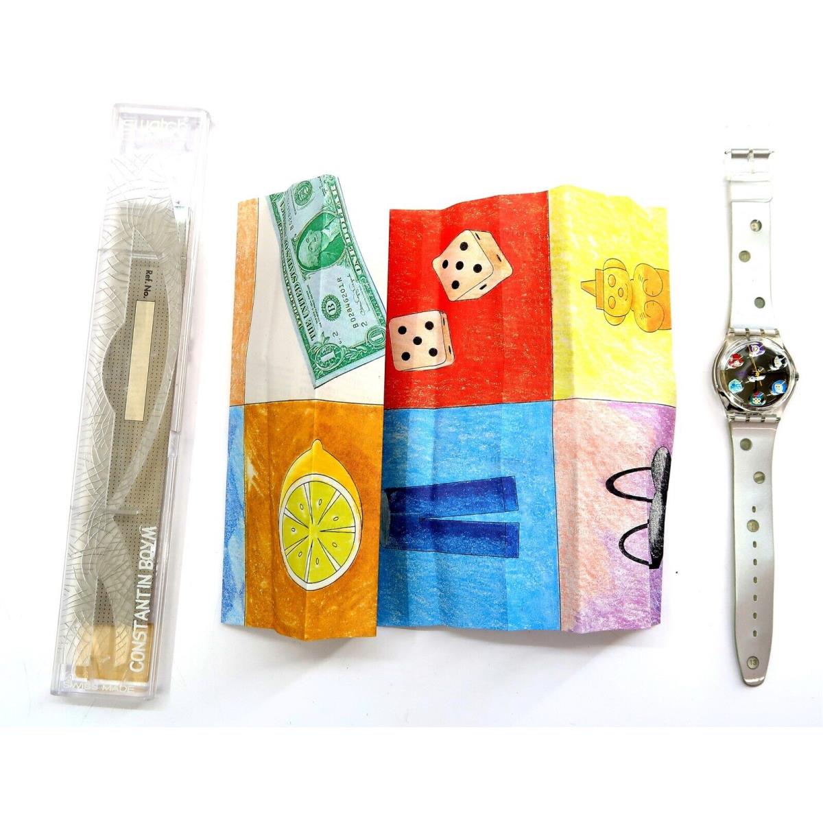 Swatch Watch Lens Heaven GK214 Constantin Boym w/ Case Print Papers 1996