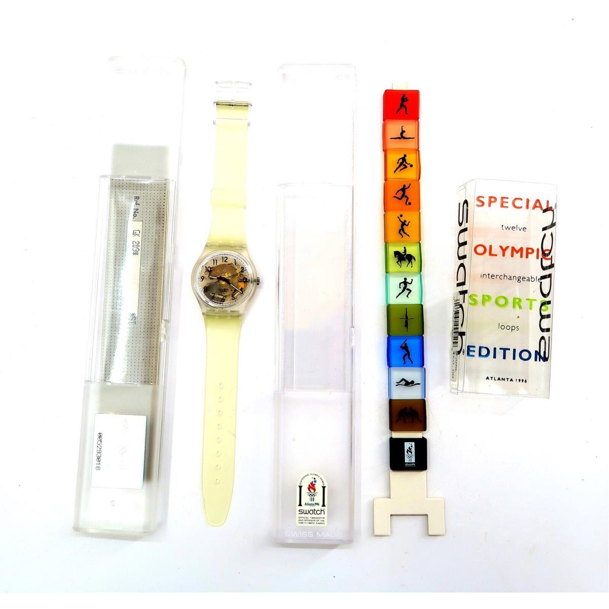 Swatch Watch Transparent GK209SL Special Olympic Sports Edition Set w/ Loops