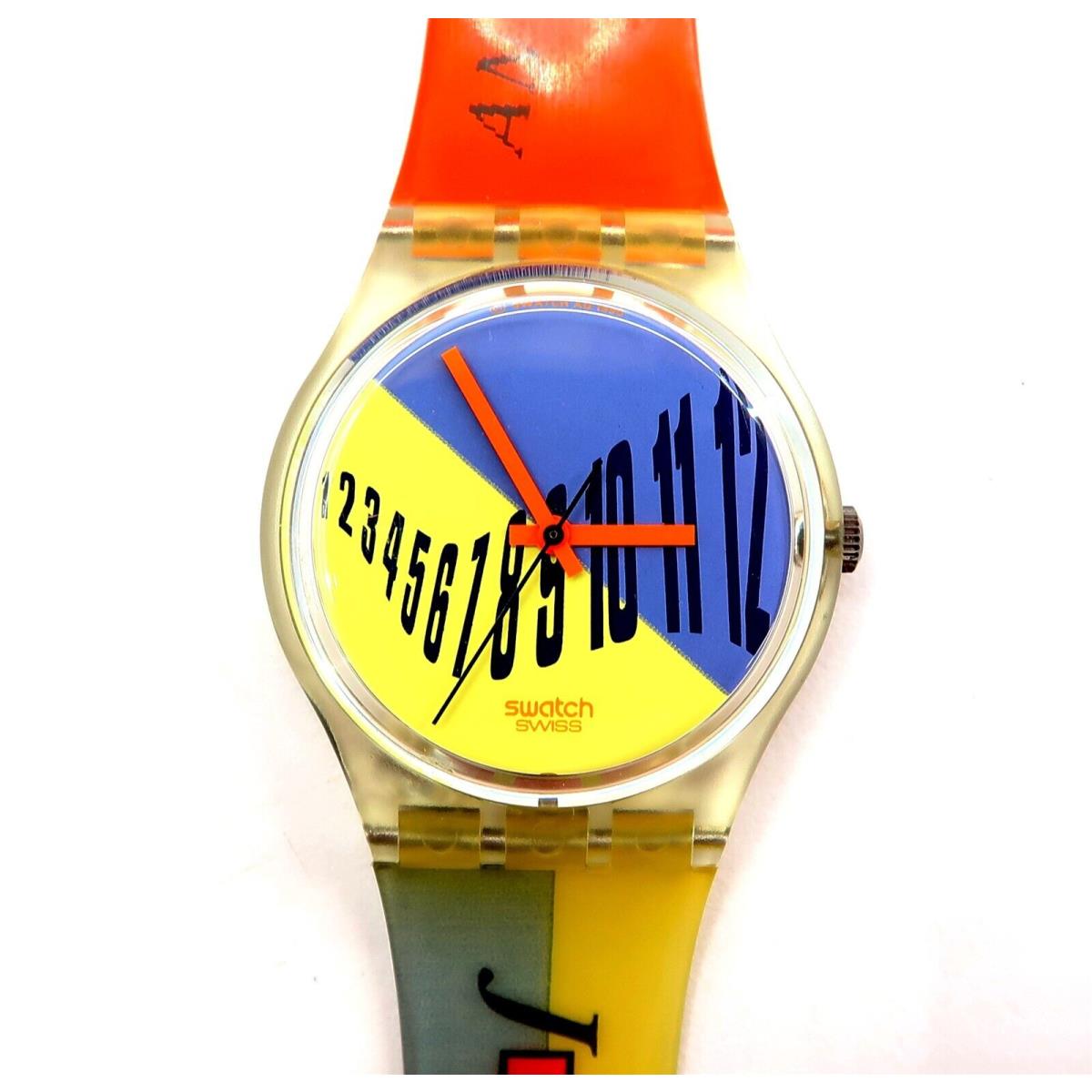 Swatch Watch Typesetter GK131 with Case and Papers 1991 Nos Gents