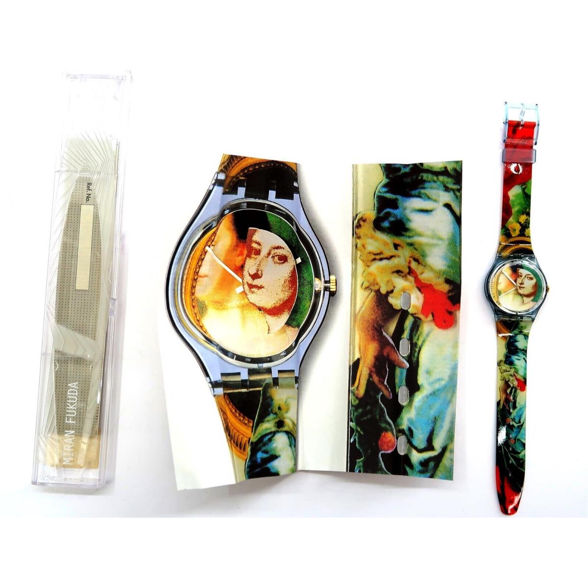 Swatch Watch The Lady The Mirror GN170 Artist w/ Case Print Papers 1997