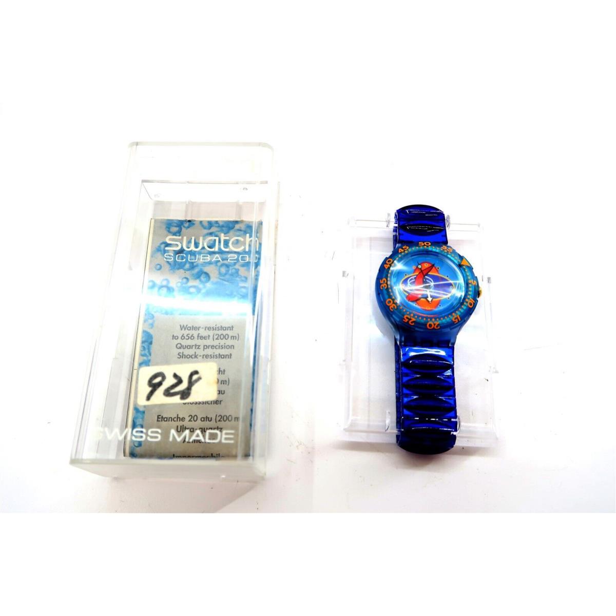 Swatch Scuba Diving 200 Watch Underpressure SDN114 Old Stock + Case Papers