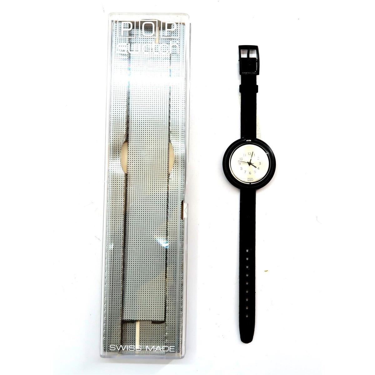 Swatch Pop Watch Skinny PMB109 with Case Papers 1997 Nos Vintage