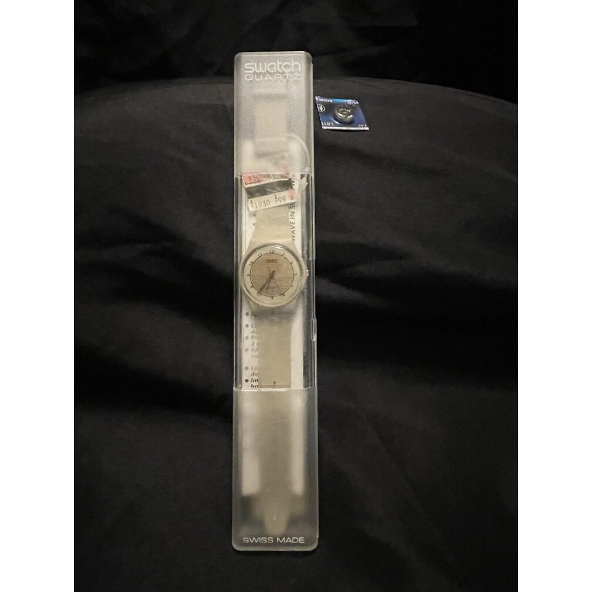 Swatch Golden Tan GT 103 1984 Includes Case Paperwork Battery