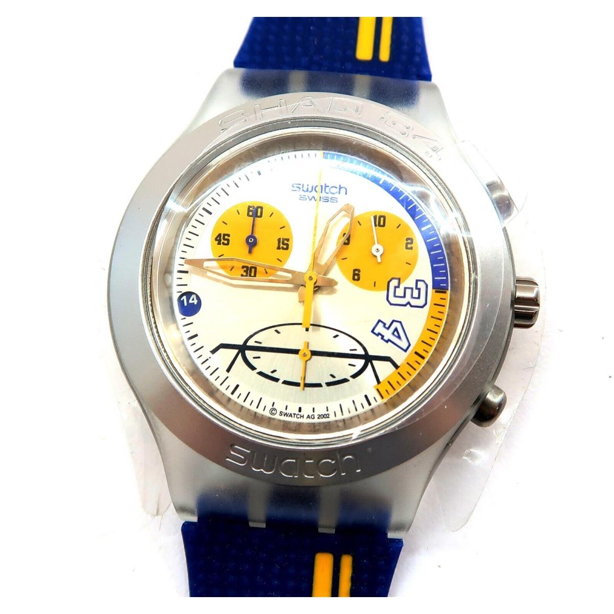 Swatch Irony Diaphane Chrono Watch Shaq 34 Old Stock SVCK4007 in Case