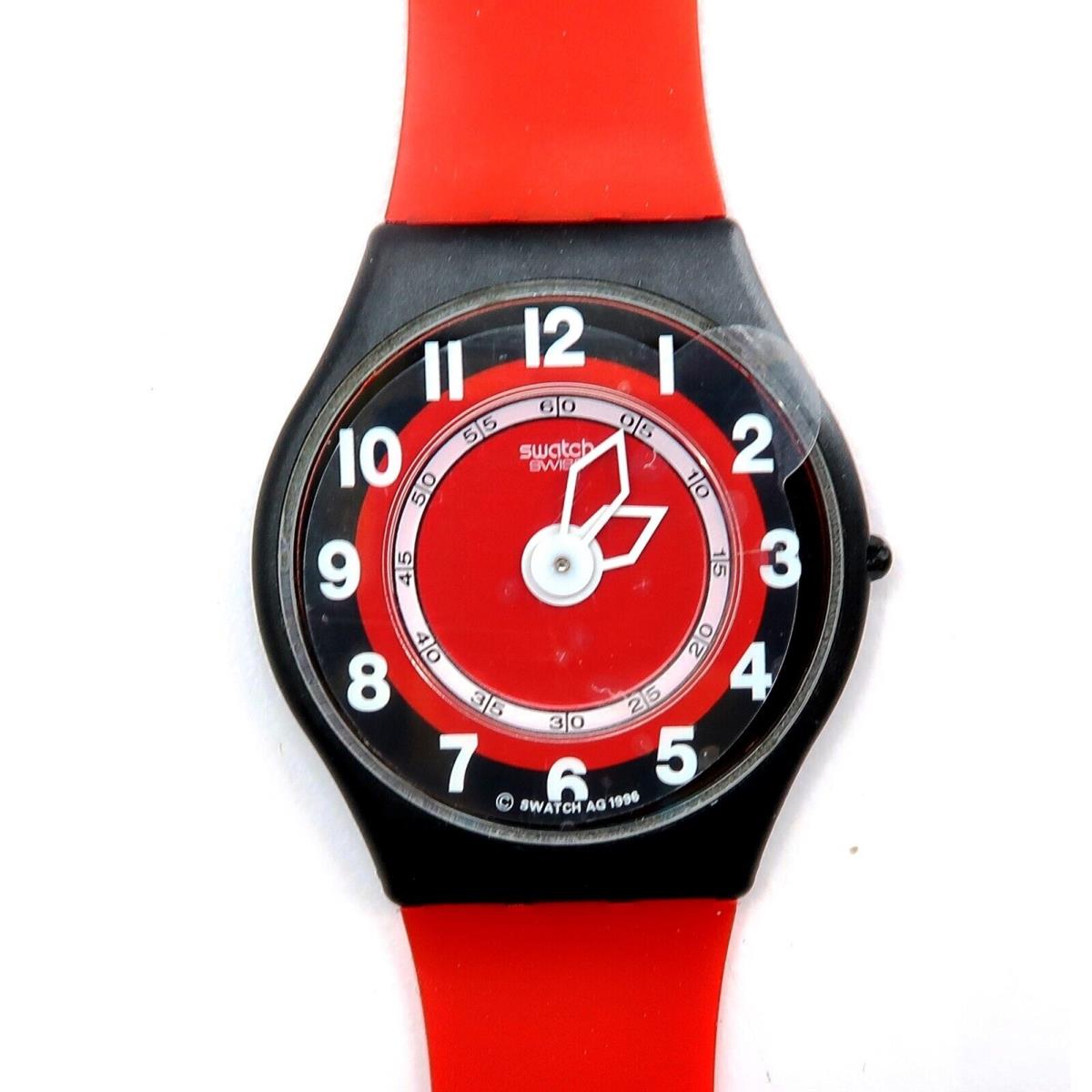 Swatch Skin Watch Rosso Corsa SFB102 in 1997 Nos with Case Papers Nos