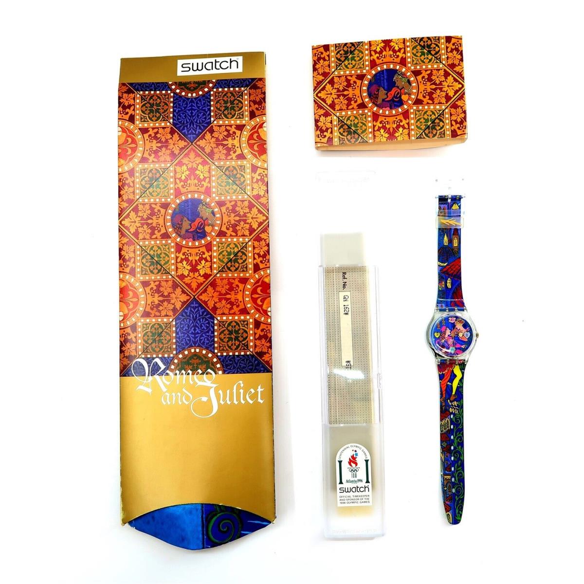 Swatch Romeo & Juliet Watch Romeo Juliet GN162 Valentine`s Day 1996 Worldwide Packaging