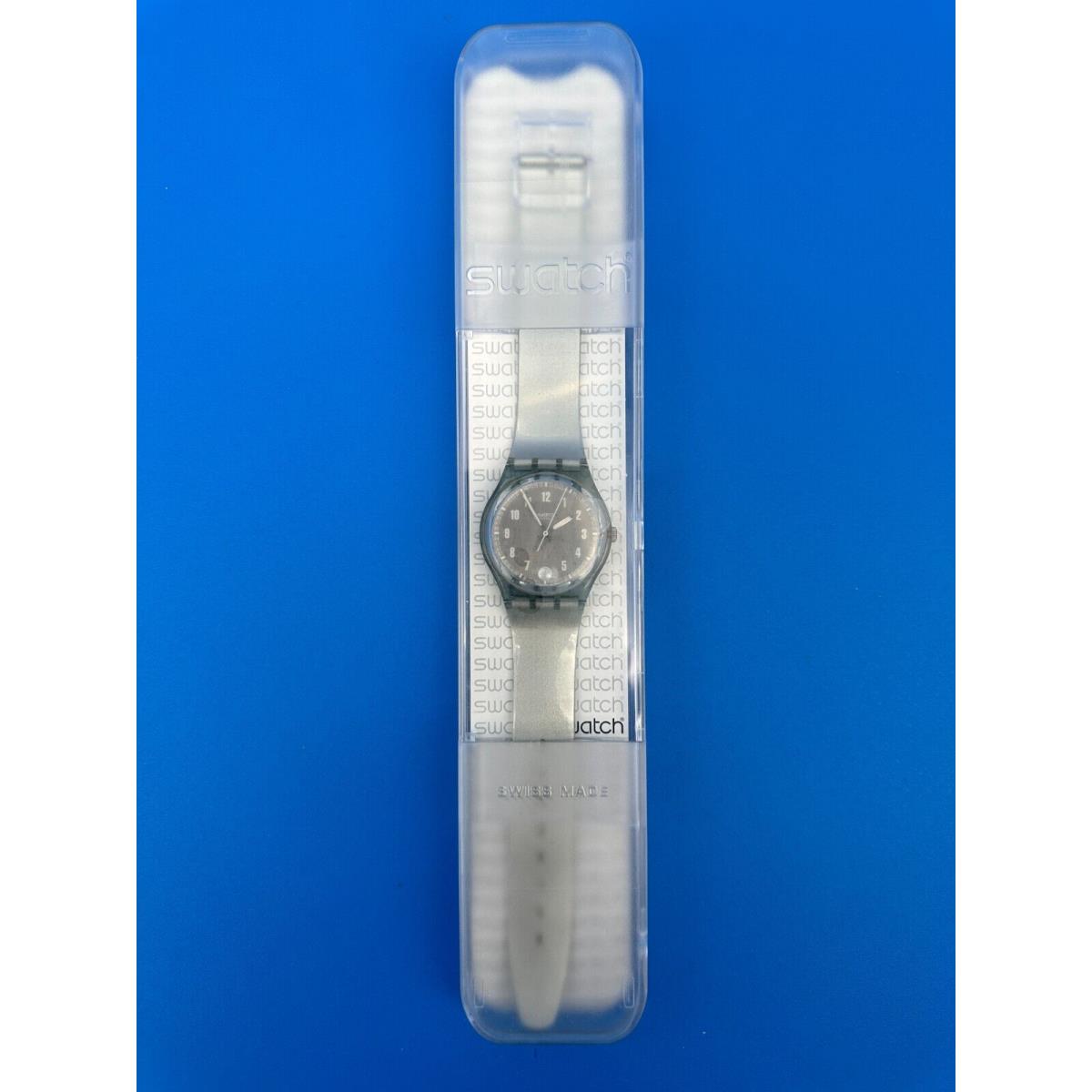 1998 Swatch Take A Second Silver Watch GN405D W/case Papers Working