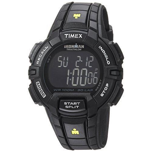 Timex Men`s Ironman Watch Rugged 30 Full-size Waterproof Black/yellow 5M15900