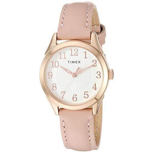 Timex Women`s TW2T66500 Briarwood 28mm Pink/rose Gold Leather Strap