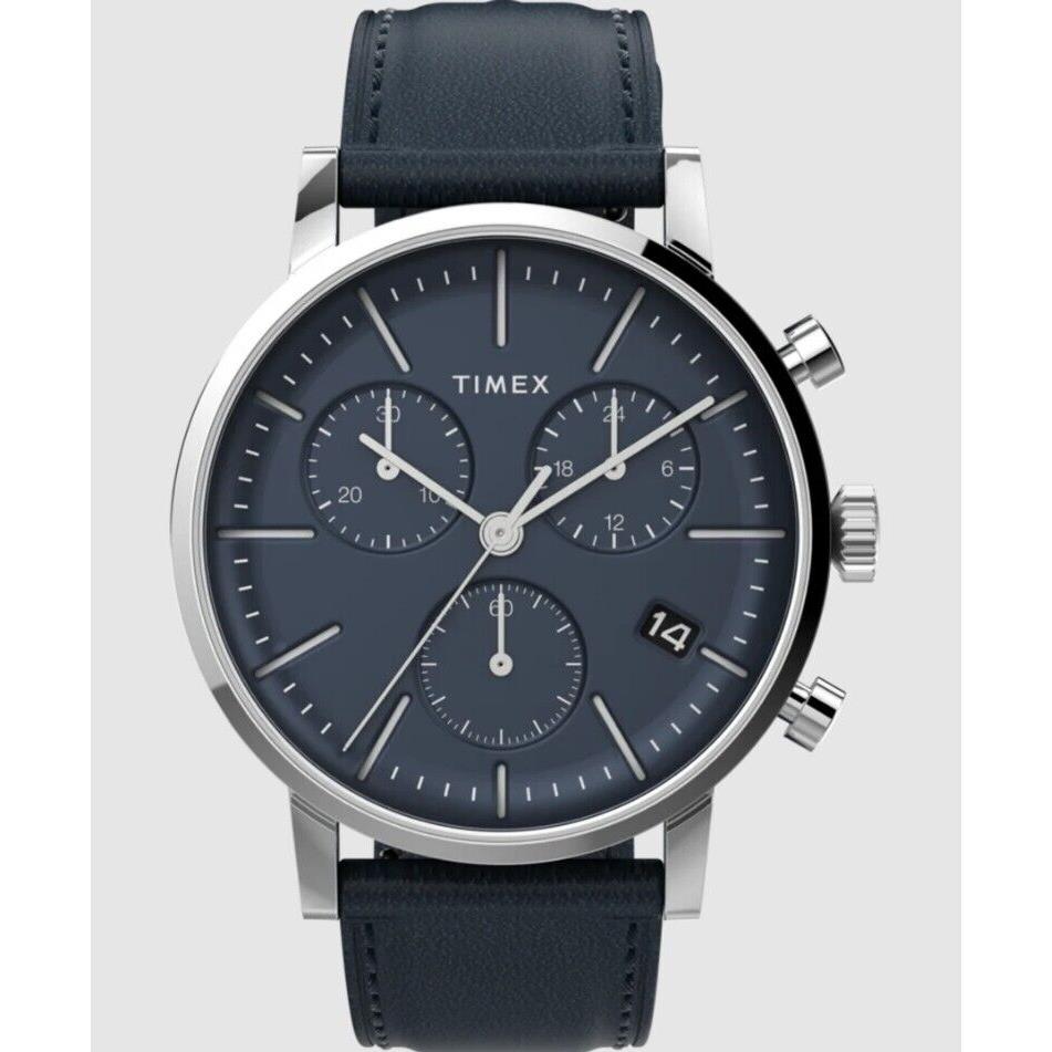 Timex Midtown Chronograph 40mm Leather Strap Watch TW2V36800VQ