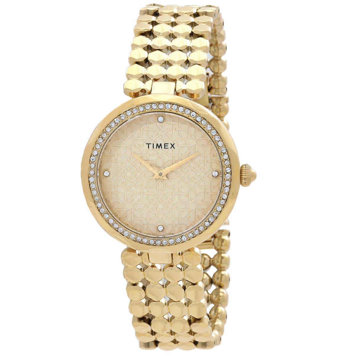 Timex Asheville Quartz Crystal Champagne Dial Ladies Watch TW2V02500