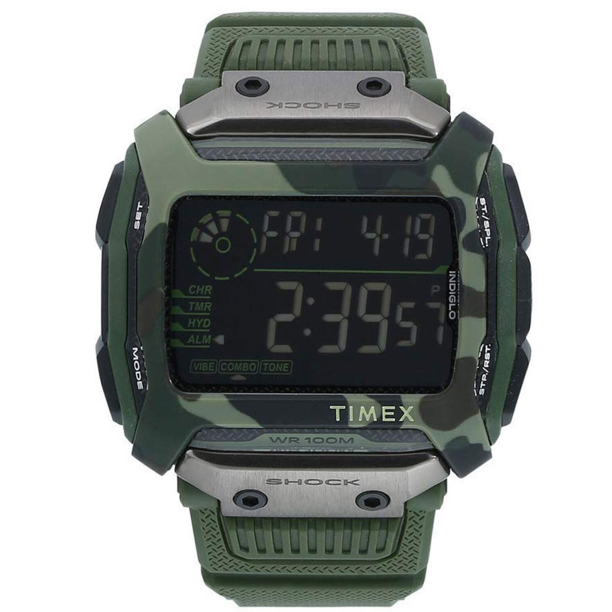 Timex TW5M20400 Expedition Shock Men`s Sport Digital Watch Green Strap