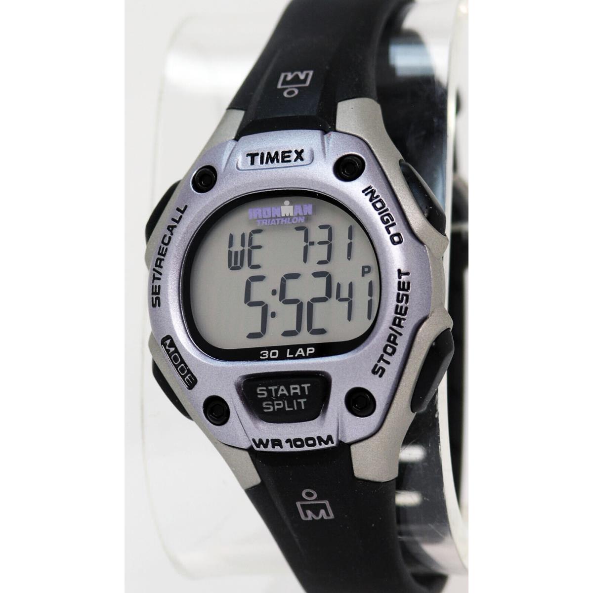 Timex T5E971 Ironman Triathlon Chronograph Lcd Digital Watch Indiglo 30 Lap