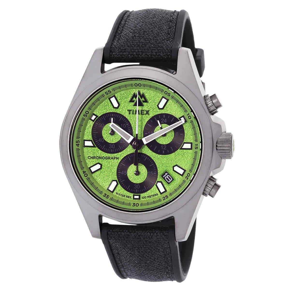 Timex Expedition North Field Chronograph Quartz Green Dial Men`s Watch TW2V96400 - Dial: Green, Band: Black, Bezel: Titanium PVD