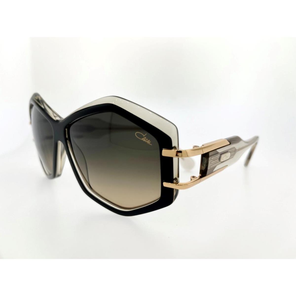 Cazal Sunglasses 8507 001 58MM Black Gold Clear Frame with Brown Gradient Lenses