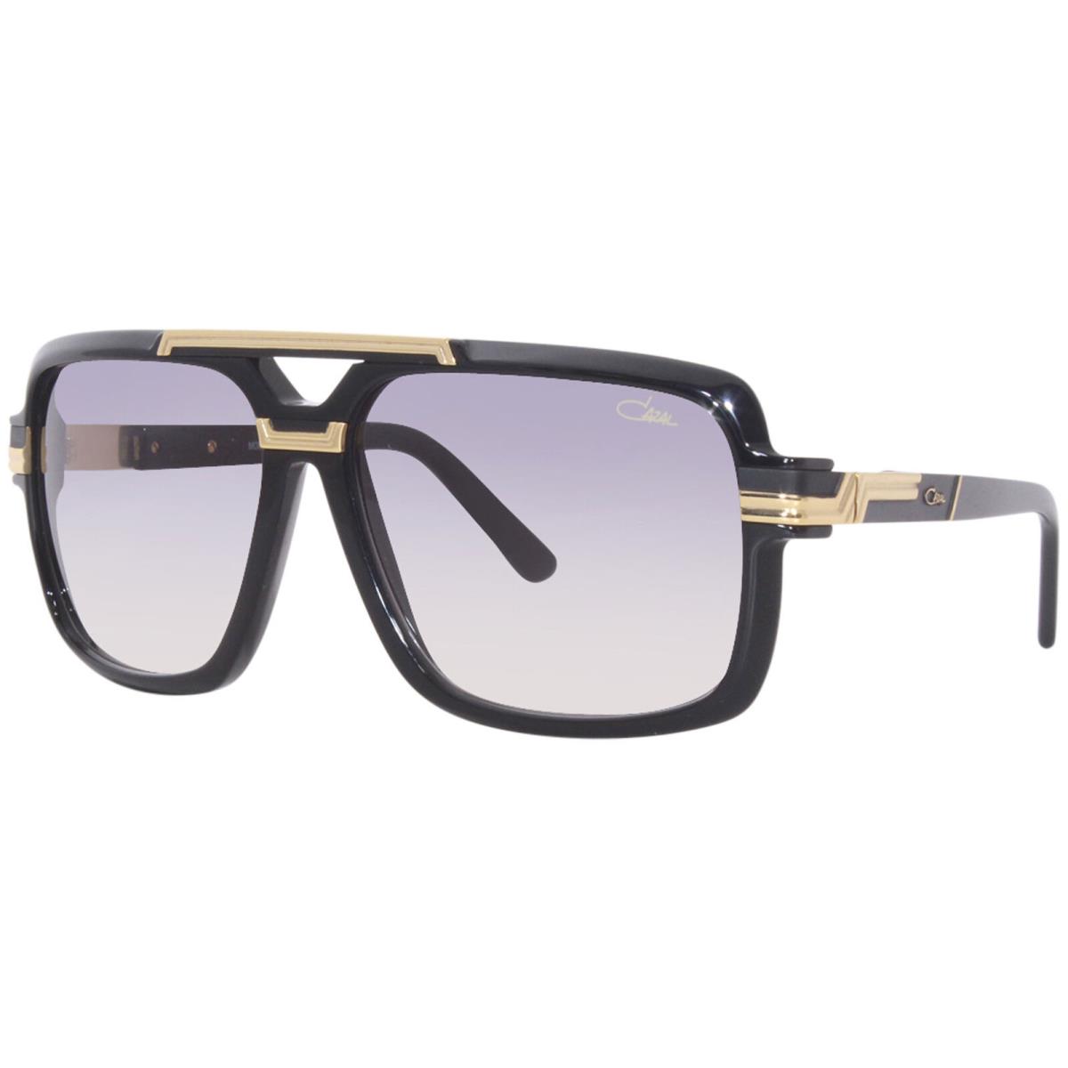 Cazal 8042 001 Sunglasses Men`s Black/gold/grey Gradient Lens Square Shape 61mm