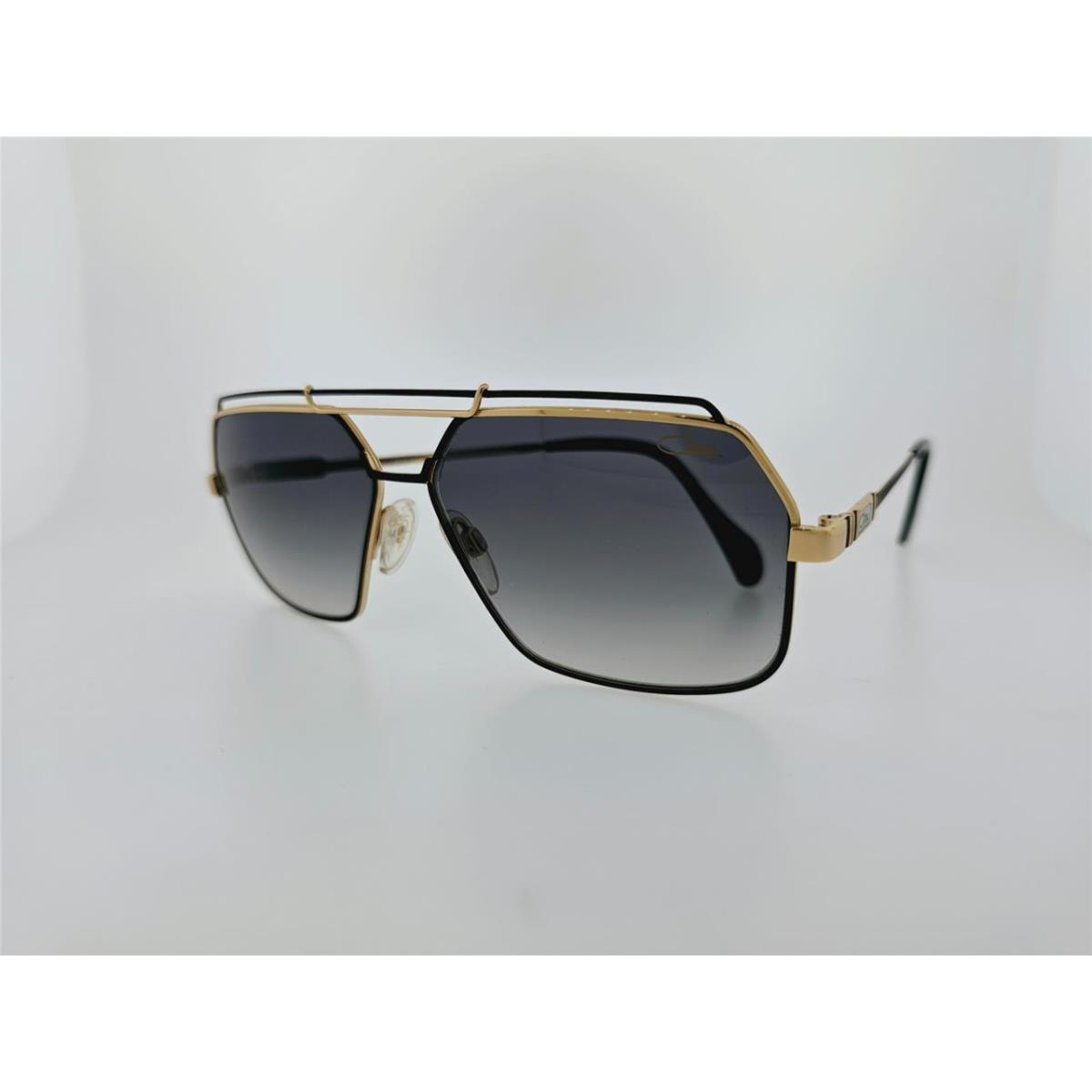 Cazal Sunglasses 734 302 59MM Matte Black Gold Frame with Grey Gradient Lenses