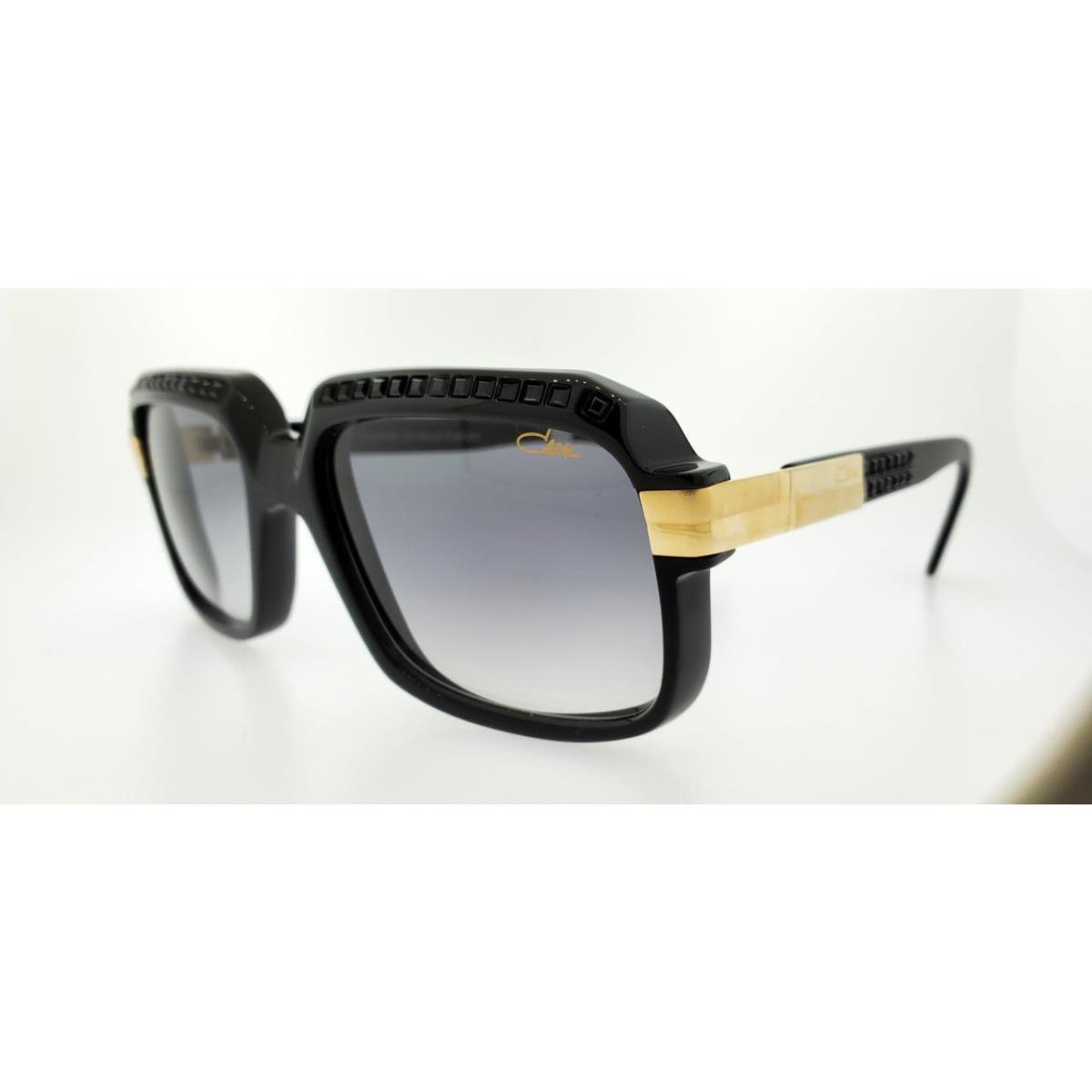 Cazal Sunglasses 607/3 502 56MM Gold Black Frm with Crystal Gray Gradient Lens