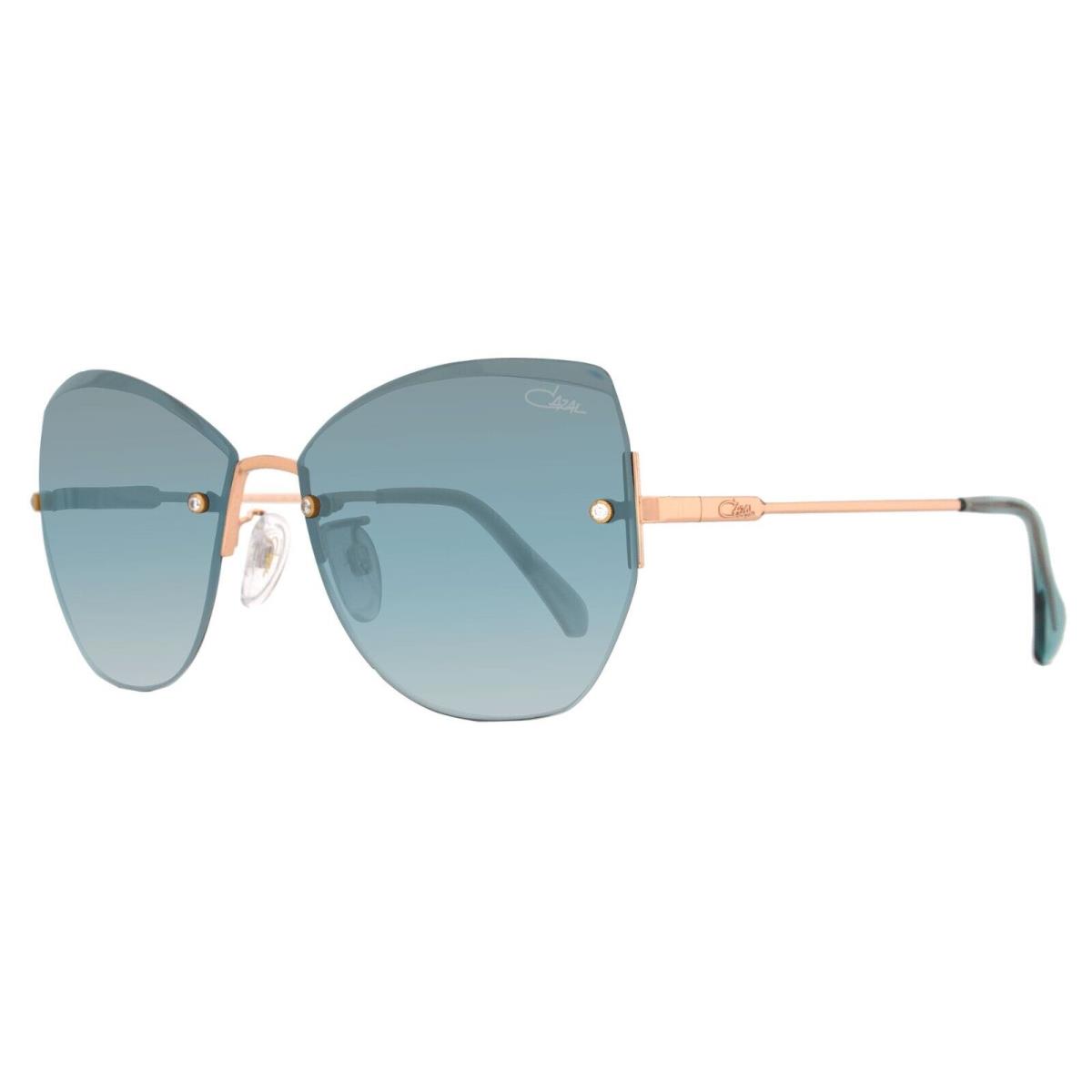 Cazal 217/3-1 Limited Edition Rose Gold Plated Swarovski/green Shaded Sunglasses