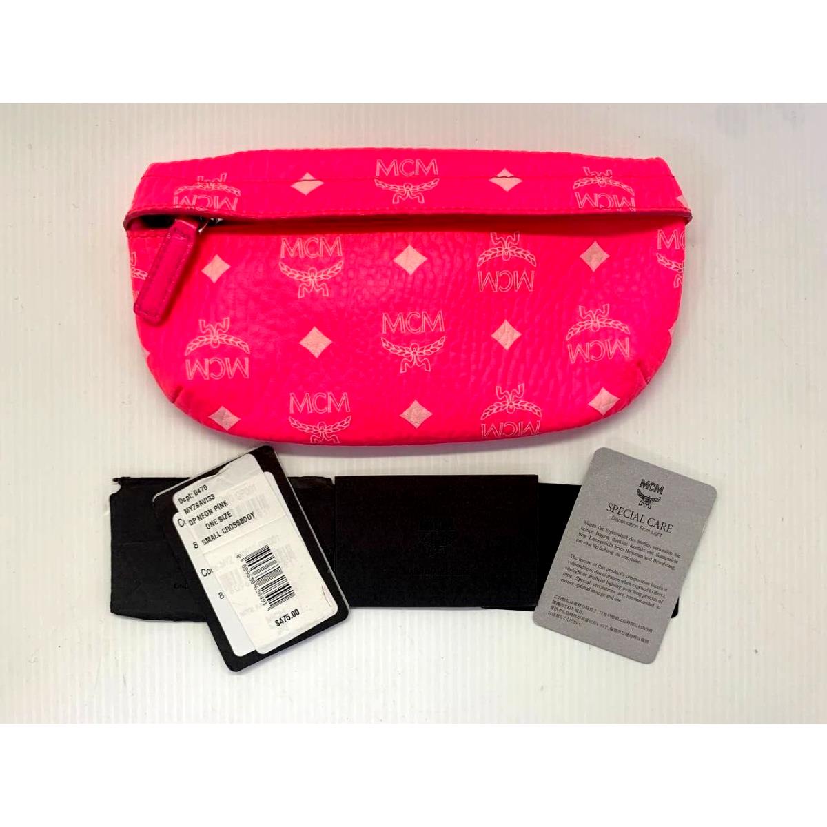 Mcm Visetos Mini Crossbody Neon Pink No Strap